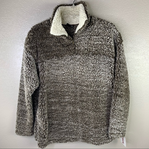 Sherpa Teddy Style 1:4 Zip Pop Over Sweater Size Small - Picture 6 of 6